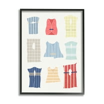 Stupell Industries Modern Life Jackets Beauty & Fashion Painting Black Framed Art Print Wall Art, 24 x 30