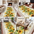 thumbnail image 6 of Large Area Rug 8'x10', Sunflower Brown Non-slip Runner Carpet for Living Room/Bedroom/Office, Retro Southwest Country Plant Leaf Floral Outdoor Indoor Area Rug Floor Mat for Kitchen/Dining Room, 6 of 9