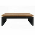 thumbnail image 6 of This Modern Industrial Coffee Table: Two-Tone Wood & Floating Top Design, 47.6" L x 23.6" W x 16.3" H, 6 of 9