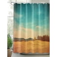 thumbnail image 2 of Shower Curtains Blue Sky Brown Mountain Bath Curtain Forest Vintage Style Waterproof Bathroom Shower Curtain Set with Hooks Decoration 72 x 72 Inches, 2 of 7