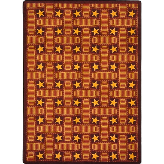 Joy Carpets Any Day Matinee Marquee Star 5'4" x 7'8" Area Rug in Color Red