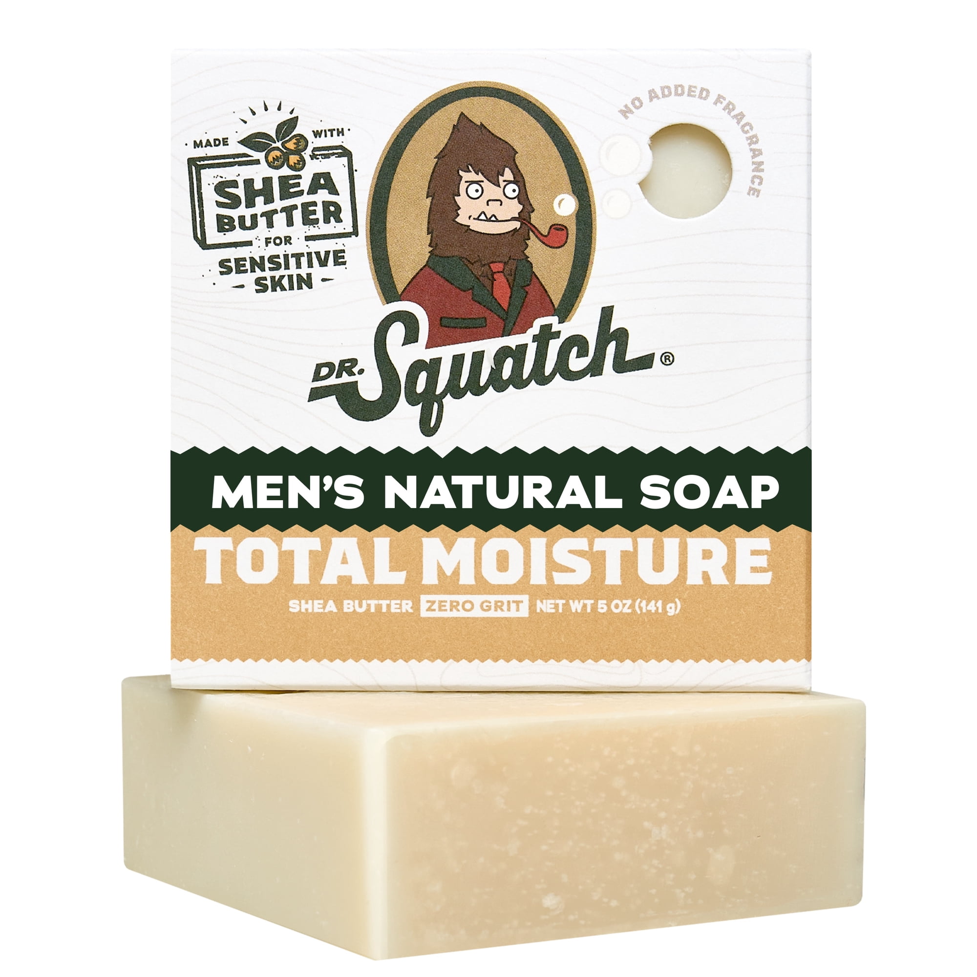 Dr. Squatch Mens Bar Soap Sensitive Skin, Natural Bar Soap for Men, Shea Butter, 5 Oz