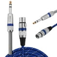 thumbnail image 1 of XLR Cable, 6.35mm 1/4inch Easy To Plug Unplug Bidirectional Intercommunication XLR Cable 10ft  For Electric Guitars For Microphones For Mixers, 1 of 8
