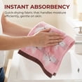 thumbnail image 4 of Unique Bargains Cotton Cute Cartoon Jacquard Soft Hand Towel Pink 29" x 13", 4 of 8