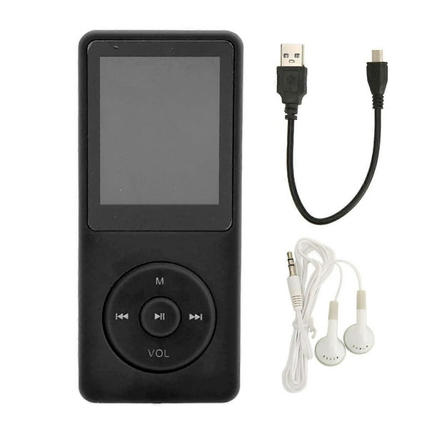 MP3 Player with 1.8 inch TFT HD Screen, Built-in Microphone, FM Function, Mini Portable Music Player with Earphone, Black