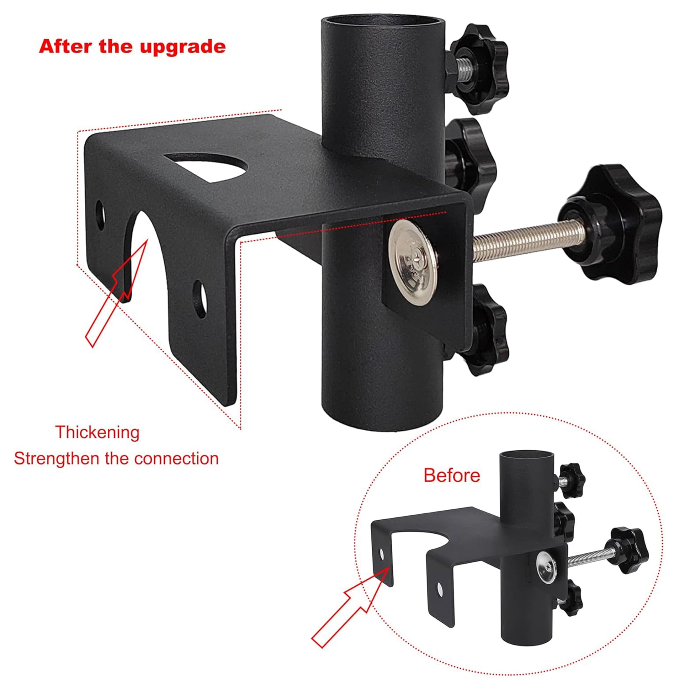 VANROUG Heavy Duty Parasol Holder Patio Umbrella Stand Mount Umbrella Stand Bench Buddy Umbrella Holder Fixed Clip Umbrella Clamp for Deck,Chair,Desk,Dock,Beach Courtyard Balcony,Boats,Tailgates