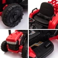thumbnail image 5 of Cfowner 12V Battery-Powered Toy Tractor with Trailer and 35W Dual Motors, 3-Gear-Shift Ground Loader Ride On with LED Lights and USB & Bluetooth Audio Functions, 5 of 6