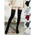 thumbnail image 3 of BadPiggies Women's 5 Pairs Knit Thigh High Cotton Socks Over the Knee High Boot Stockings Leg Warmers, 3 of 6