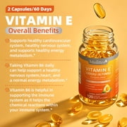 Mulittea Vitamin E 670 mg (1000 IU), 120 Softgels, Natural Antioxidant, Skin & Immune System Support