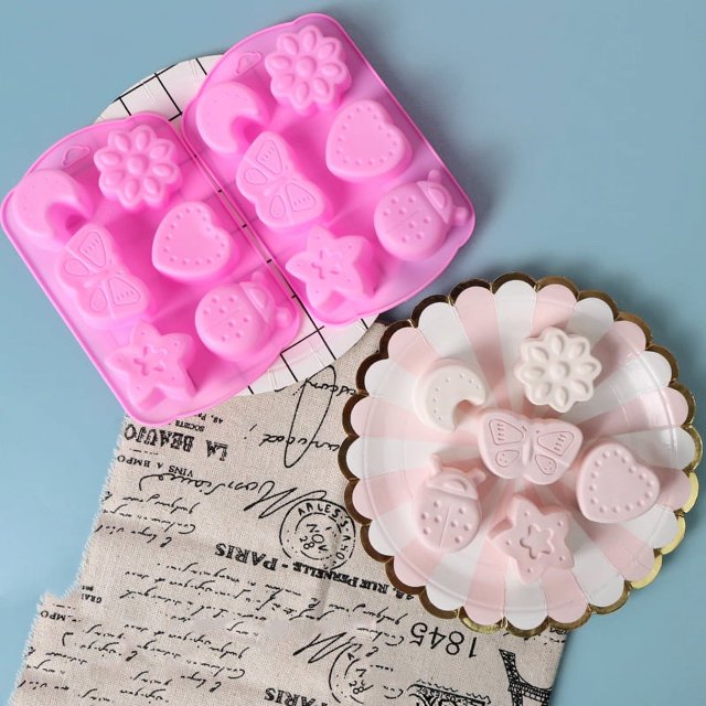 2 moldes de silicona para chocolate, molde para muffins 3D, molde para repostería de cocina, molde para hornear, para bomba de grasa, pastel, caramelo, magdalena, vela de jabón - rosa