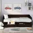 thumbnail image 3 of Harper & Bright Designs Extendable Daybed with Trundle Bed, Wood Daybed with Pull Out Trundle and 2 Storage Drawers, Twin to King Design Extending Bed Frame for Boys Girls, Espresso, 3 of 16