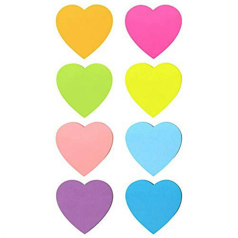 Paperian Color Large Heart Sticky Notes, Bubblegum
