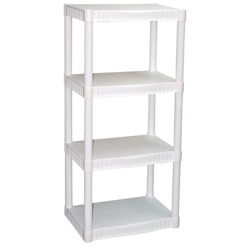 Plano 4Tier HeavyDuty Plastic Shelves, White