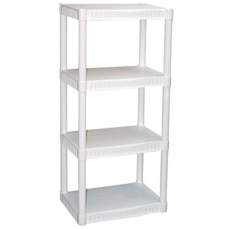 Plano 4-Tier Heavy-Duty Plastic Shelves, White