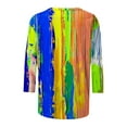 thumbnail image 5 of Women's Vintage Spring Elegant Shirts Tie Dye Ombre Round Neck Blouse 3/4 Sleeve Tunic Tops Loose Fit Flowy Y2K Tops Dressy Casual Fashion 2024 Summer Clothes for Teen Girls Multicolor T Shirts XXL, 5 of 5