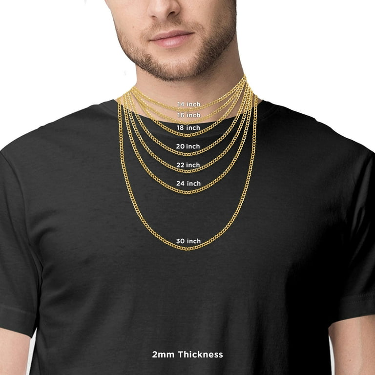 Mens 14k solid gold chain 24 inch deals