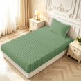 thumbnail image 2 of Manfei Modern Checkered Twin Fitted Sheet,Geometric Check Bedding,Olive,2-Piece,1 Fitted Sheet and 1 Pillowcase, 2 of 6