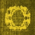 thumbnail image 1 of Ahgly Company Indoor Square Oriental Yellow Industrial Area Rugs, 5' Square, 1 of 4