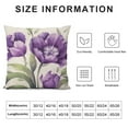thumbnail image 5 of Creowell Purple Tulip Decorative Pillows Covers Throw Pillows for Couch Sofa Living Room Cushion, Floral Patio Furniture Outdoor Pillow Covers for Farmhouse Modern Home Decor 12x12in, 5 of 5