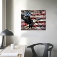 thumbnail image 4 of Creowell Retro American Flag Bald Eagle US Military Wall Art Canvas Prints Thin Blue Red Line Home Decor Pictures for Living Room Bedroom Painting Framed Ready to Hang 16x12in, 4 of 6