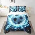 thumbnail image 2 of Eosebridal Soccer Comforter Set Twin Size 7 Pieces Football Games Blue Black Bedding Set Sports Theme Bed in a Bag with Comforter,Sheets, 2 of 5