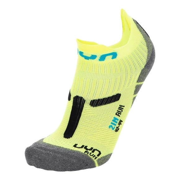 UYN Calcetines de Deporte para Hombre - 2IN Socks, Calcetines, Poliamida, Logotipo Amarillo/Gris 39-41