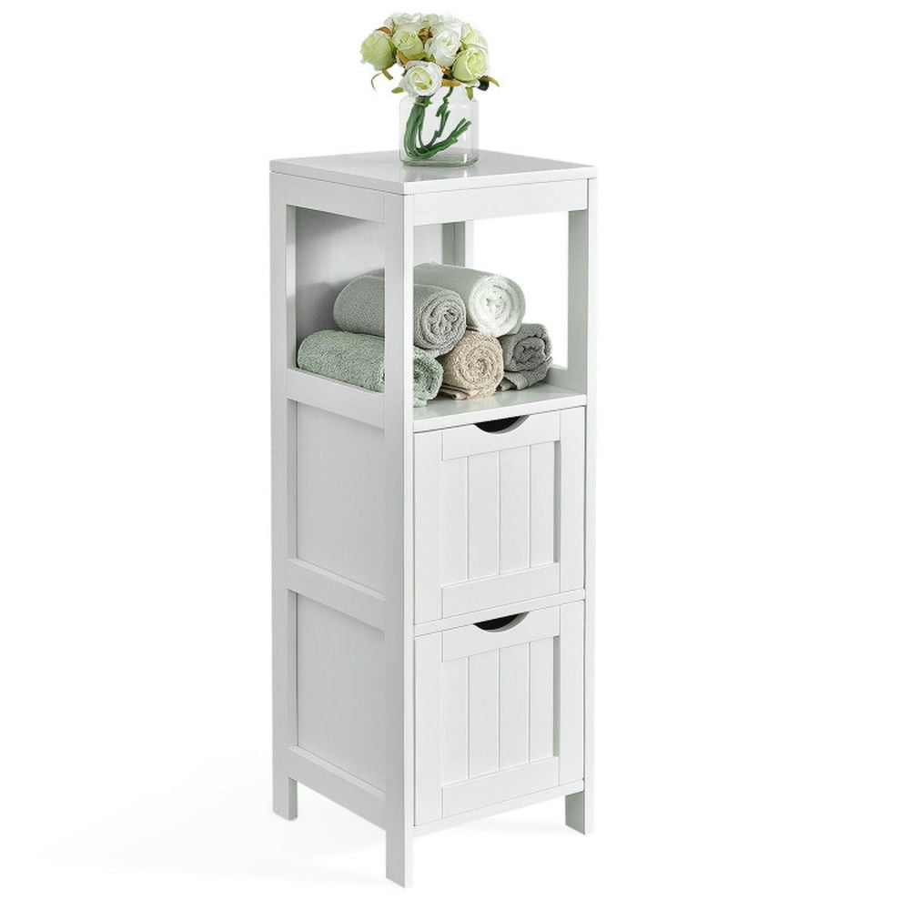 Finihen Bathroom Storage Cabinet, Bathroom Floor Cabinet, Wooden Bathroom Floor Cabinet with Removable Drawers, for Bathroom, Living Room, Bedroom, Kitchen, White Finihen Bathroom Storage Cabinet, Bathroom Floor Cabinet, Wooden Bathroom Floor Cabinet with Removable Drawers, for Bathroom, Living Room, Bedroom, Kitchen, White
