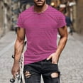 thumbnail image 2 of Rloper-Lop Mens Crewneck T Shirts Casual Stylish Striped Printing Tees Lightweight Short Sleeve Striped Printign Shirts Summer Outdoor Tops Hot Pink L, 2 of 5