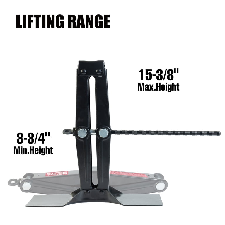 Hyper Tough T10152W Universal Vehicle Scissor Jack, 1.5 Ton Black