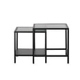 thumbnail image 5 of Unique Furniture Metal and Fluted Glass Nesting End Table Set in Black, 5 of 5