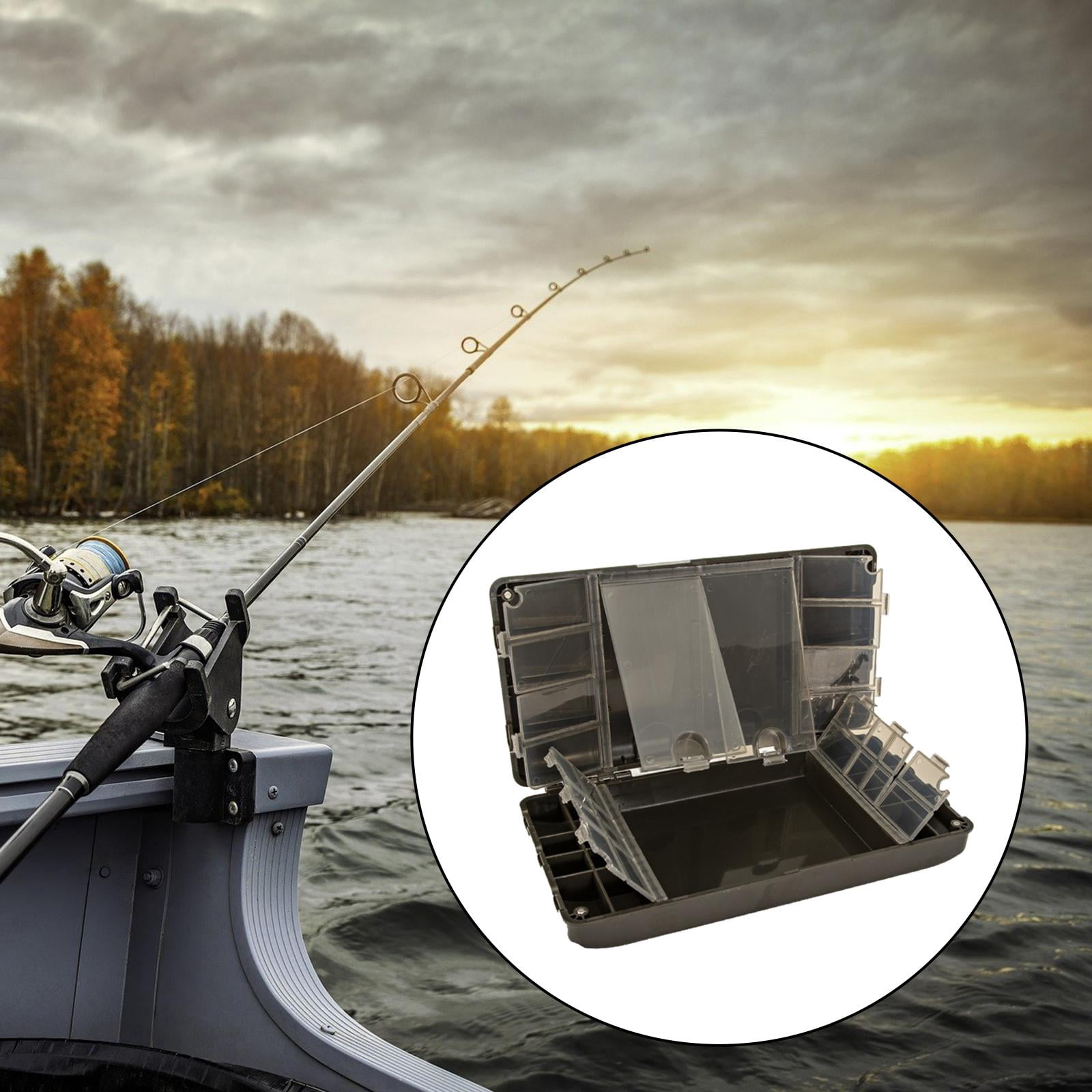 Colaxi Fishing Tackle Box, Fishing Gear Case, Multifunction Organizer Lure Hooks Storage Case Portable Container Fishing Accessories