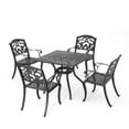 thumbnail image 3 of Atlanta Outdoor 5 Piece Cast Aluminum Square Dining Set, Shiny Copper Finish, 3 of 9