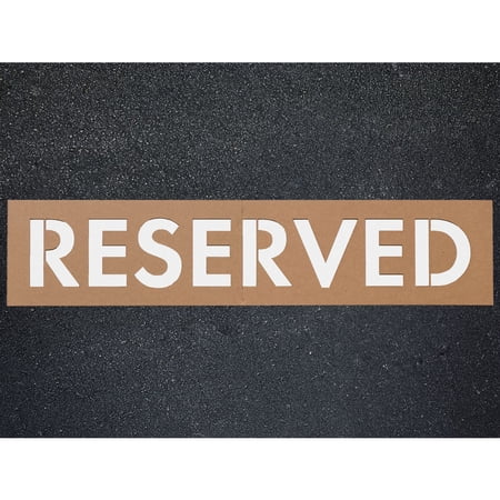 APS 4" RESERVED Cardboard Word Stencil for Painting Parking Lots & Curbs
