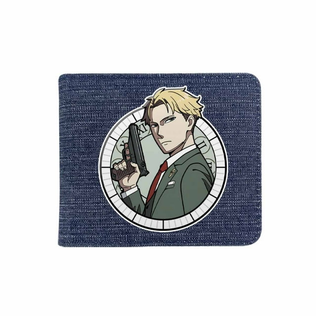 Denim delgado y plegable con personajes de anime de la familia Wallet Spys