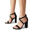 thumbnail image 6 of DREAM PAIRS 4 inch High Heels for Women Chunky Block Cross Strap Open Toe Dress Sandals for Wedding Bridal Evening Homecoming Prom, 6 of 6