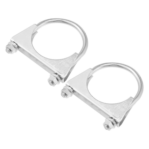 Unique Bargains Round U Bolt Clamp Muffler Exhaust Clamps for Car RV Truck Boat Durable Mild Steel 2.5" ID 65mm 2 Pcs