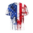 thumbnail image 5 of 4th of July Shirts for Men American Flag Patriotic T-Shirt Independence Day Graphic Short Sleeve Crew Neck Pullover Tee Tops Yellow L, 5 of 6