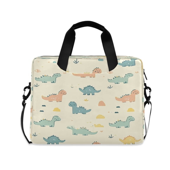 16inch Laptop Briefcase, Business Laptop Bag with Detachable Strap & Padded Compartment, Water-Resistant Polyester,Dinosaurs
