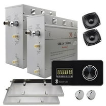Steam Planet GH18LBX Superior Encore Plus 18 kW Self-Draining Steam Bath Generator Kit & Bluetooth Horizontal Digital Keypad, Black