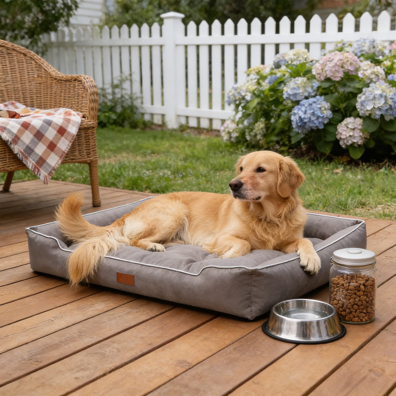 FeiFu Waterproof Non-Slip Rectangle Dog Bed Soft Flannel Pet Mat for Small Dogs Cats Under 55 LBS Durable Comfortable Rest Pad Indoor Outdoor