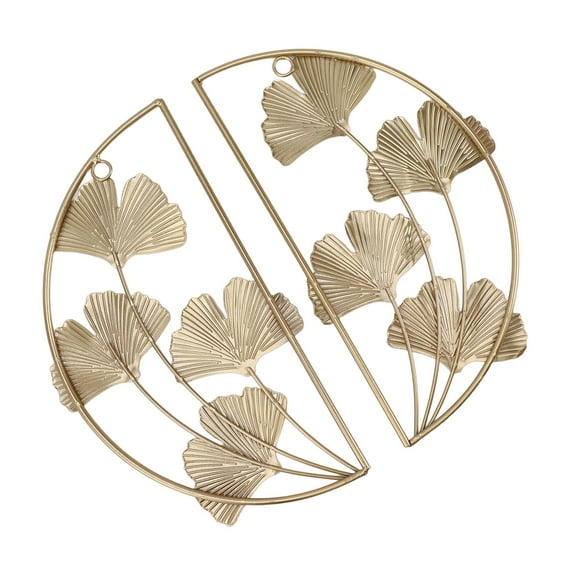Gold Wall Decor,Golden Ginkgo Leaf Wall Hanging Decor Golden Iron Art Wall Sculpture Wall Decor for Living Room Office Study,Gold Wall Art Set