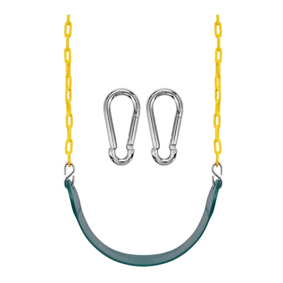 Sorbus Heavy Duty Green Swing Seat w/ 66" Chain & Hooks – Outdoor Playground Accessory 250lb