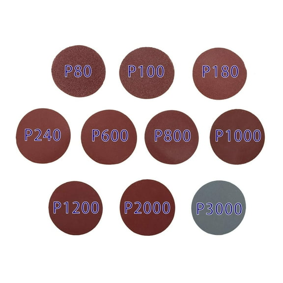 XiHAMA 100 Pack 3 Inch Sanding Discs Aluminum Oxide P80-P3000 Grit for Rotary Tools Wood Furniture Refinishing and Metal Polishing with Dust Reduction Grade Abrasive Pads for Smooth Finishing