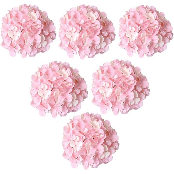 Artificial Flowers Large Silk Hydrangea Heads with Stems 90 Petals Fake Flowers for Wedding Home Party Shop Baby Shower Decor Pack of 6 (White)