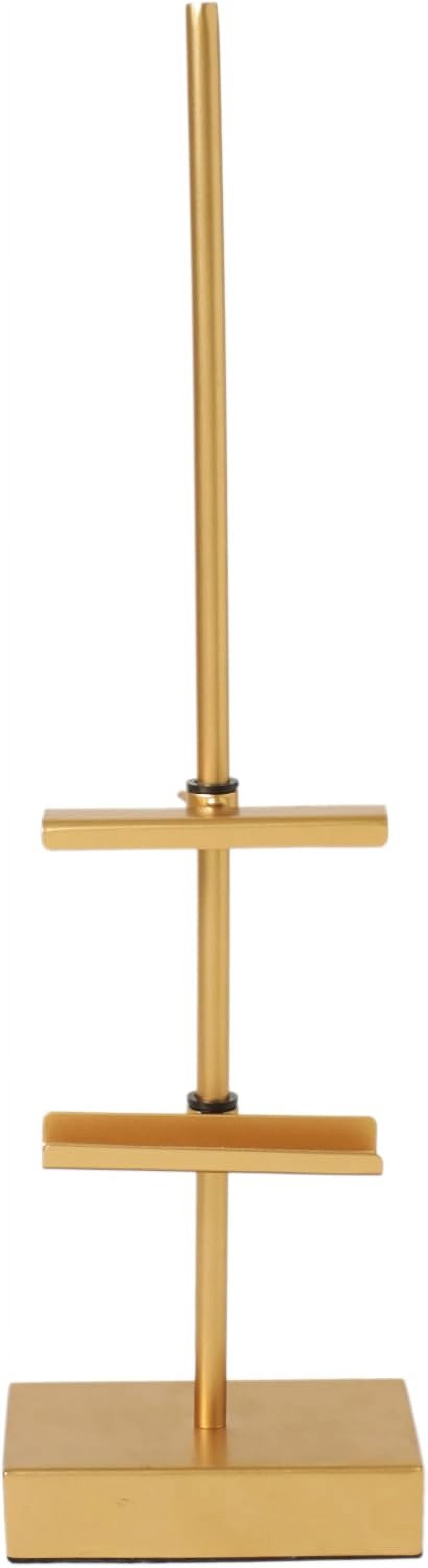 Gold Steel Adjustable Tabletop Easel - Decorative Stand for Pictures, Frames, Books, Cards, Plates - 1 Pack