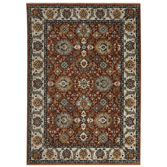 Oriental Weavers Aberdeen Area Rug - 562R1 - 6'7" x 9'6" - in Red/ Ivory - Vintage Inspired, Stain Resistant, Family and Pet Friendly , Dining, Living Room Rug