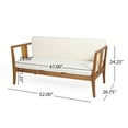 thumbnail image 5 of GDF Studio Saman Outdoor 4 Seater Acacia Wood Chat Set with Cushions, Teak and Beige, 5 of 13