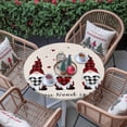thumbnail image 3 of Round Tablecloth Valentines Day Gnomes Elastic Edge Fitted Buffalo Check Plaid Love Hearts Plastic Table Cover,Waterproof Oil Proof for Dinner,Outdoor, Picnic, 45"- 54" DIA Tables Rustic Farmhouse, 3 of 9