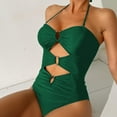 thumbnail image 6 of Lopeceal One Piece Swimsuit for Women Ring Linked Monokini Sexy Bathing Suit Cutout Swim Suit, 6 of 7