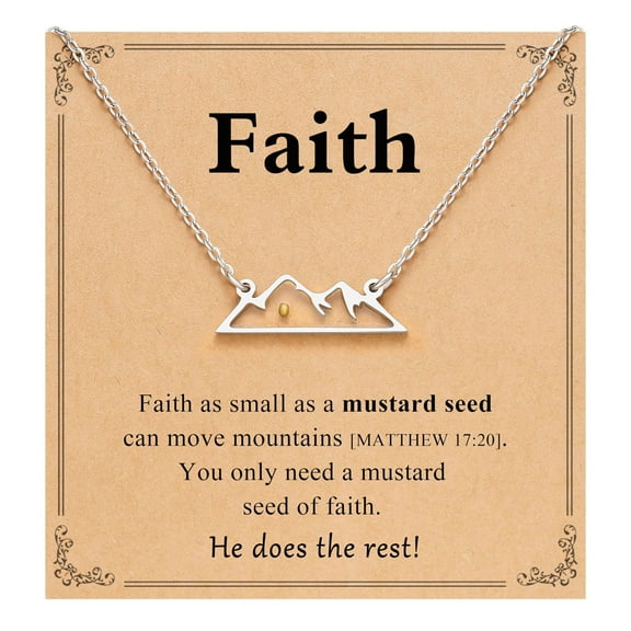 Mountain 216 Stainless Steel Mustard Seed Pendant Necklaces for Women Silver 17.72 inch(45cm)
